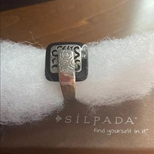 Rare Silpada only stamped silver ring , size 8
